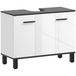 Homcom wastafelmeubel met 2 deuren en verstelbare planken 80X34X60 cm wit