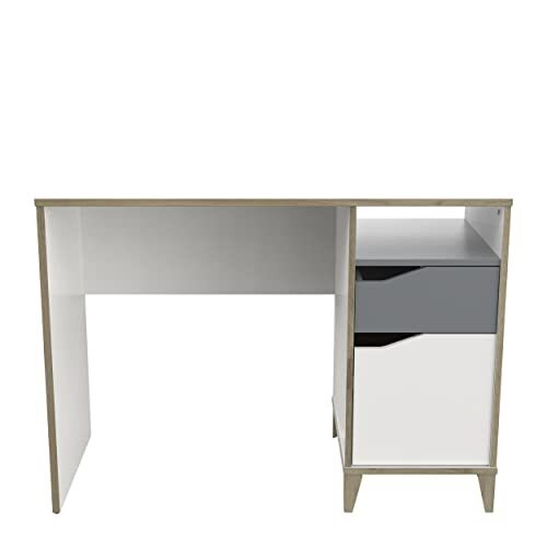 Demeyere Bureau 1PO/1T/1N Genius, mat-wit/lichtgrijs, 166 x 500 x 764 mm