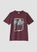s.Oliver T-shirt Enfants Bourgogne Rouge Fleurie Manches Courtes Col Rond Coton