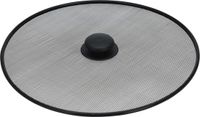 Excellent Houseware Universele spatdeksel - afgietdeksel - rvs - zwart - voor pannen met dia 29 cm