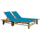 VidaXL Fauteuil rembourré en bambou bleu