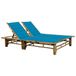 VidaXL Fauteuil rembourré en bambou bleu