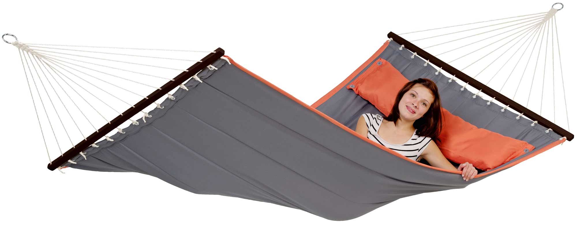 AMAZONAS American Dream Hangmat - Grijs/Terracotta - 1 Persoon - 180kg - 335cm breed