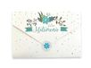 LINA OFFICINE GRAFICHE CREATIVE 96-251 Wenskaart voor bruiloft, portemonnee, binnenhoes voor geschenken, inclusief - met etiket met envelop, 11 x 16 cm, bloemenblauw