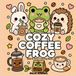 Cozy Coffee Frog Coloring Book