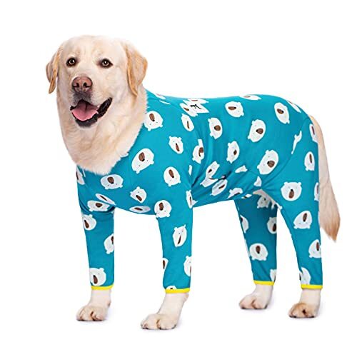 JRKJ Hondenkleding katoen grote hond pyjama medium hondenkostuum jumpsuits kleding voor honden mannelijke vrouwelijke volledig bedekte buik