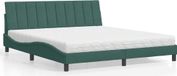 Maison Exclusive - Lit avec matelas « Hanko » vert foncé 180 x 200 cm, velours