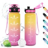 Drinkfles, Icecat Drinkfles, 500 ml, sportdrinkfles, geschikt voor koolzuurhoudende dranken, lekvrij, drinkfles voor fiets met tijdmarkering en filter, voor kinderen, outdoor, camping, kantoor, sport, fitness
