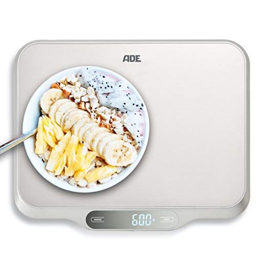 ADE Ladina Digitale Keukenweegschaal, 15 kg, Roestvrij staal, Zilver/Grijs, 31 x 26,5 x 2,5 cm