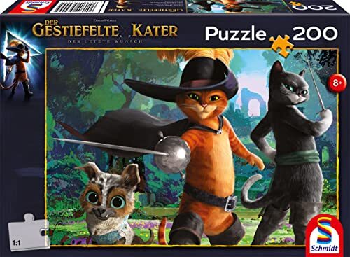 Schmidt Spiele GmbH Bereit für ein Gefecht, 200 Teile: Kinderpuzzle Der gestiefelte Kater