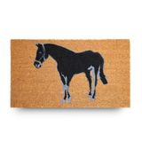 LifeGreen Kera Animals Voetmat met kokosvezels, vuilafstotend tapijt voor rechthoekige entree, 40 x 70 cm, onderkant van antislip latex, motief: paard
