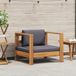 Prolenta Maison Exclusive - Chaise de jardin avec coussins, gris foncé, en bois d'acacia massif