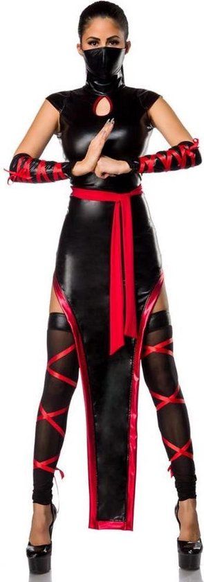 Mask Paradise Hot Ninja Costume - Black/Red - Size L - Women
