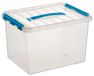 Sunware Q-line boîte de rangement 22L - transparent/bleu