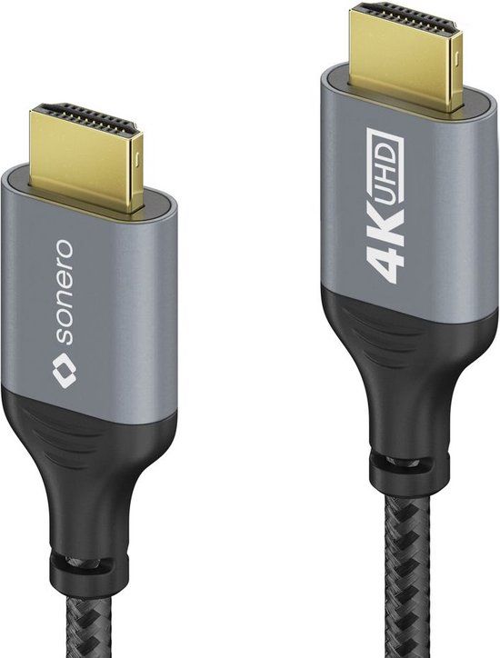 sonero SPC-HD100-020 HDMI kabel 2 m - Zwart/Grijs
