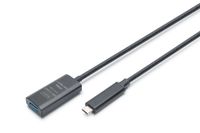 DIGITUS Actieve USB-verlengkabel - USB-A vrouw naar USB-C man - 5 m - USB 3.2 Gen2-10 Gbit/s - Plug & Play - met signaalversterker - Zwart
