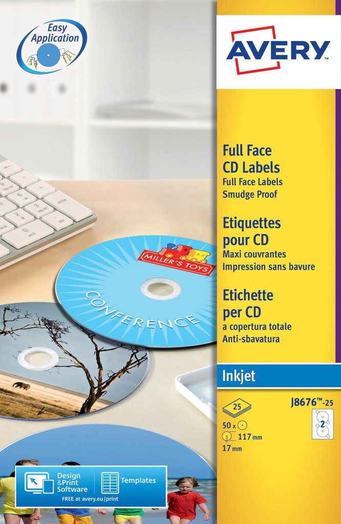 Avery J8676 - Printeretiketten - wit