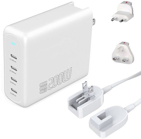 4smarts 545200 GaN Flex Pro 200W 4-poorts Snellader Wit