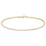 Lucardi - Dames 14 karaat tennisarmband met zirkonia - Armband - 14 Karaat Goud - Goud - 19 cm