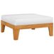 VidaXL Repose-pieds avec coussin blanc crème acacia