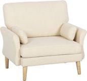 Homcom Fauteuil Polyester Crèmewit
