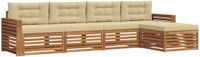 vidaXL Bank loungeset 5 zitplaatsen Natuurlijk en beige