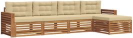 vidaXL Bank loungeset 5 places Naturel et beige