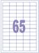 Kangaro etiket - inkjet/laser/kopieer - 38,1x21,2mm - 100 vel - 65 stickers per vel