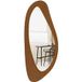 Miroir mural/fenêtre avec cadre en placage de pin pour chambre/salon, 91,5 x 45 x 3 cm, bois naturel