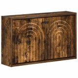 vidaXL Wandgemonteerde Schoenenkast ALKMAAR 71 x 17 x 43 cm Bewerkt hout, Gerookt eiken
