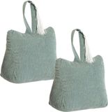 Item International Item Deurstopper Rib - 2x - met kwast - mintgroen - polyester