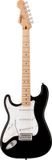 Squier Sonic Stratocaster, Linkshandig, Black MN - Elektrische gitaar - zwart