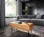 Shavani Table basse 100x50 cm acacia naturel 1 tiroir abattants métal noir