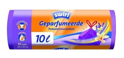 Swirl Afvalzakken Geparfumeerd Vanille Lavendel 10 Liter