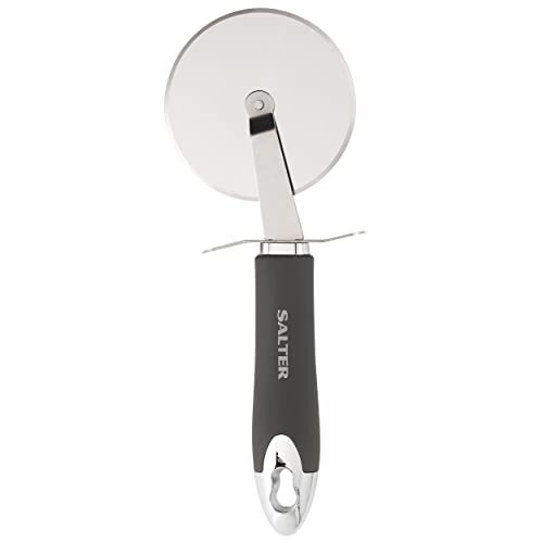 Salter Salter BW11387EU7 Cosmos Pizza Cutter Wheel, Garlic Bread & Pizza Slicer, Easy to Clean, Long Lasting Quality, Hanging Hook, Stainless Steel, Matte Grey,