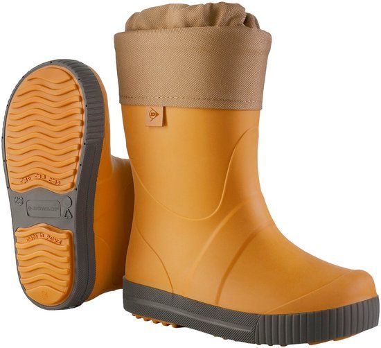 Dunlop Laarzen PA0KM45 Puddle Jumper Kurkuma Bruin met bontvoering