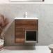 Hudson Reed Hoxton Meuble lave-mains suspendu avec niche – Chêne foncé – 61,2 cm – Avec lavabo blanc (Chalk) - Avec lumière LED