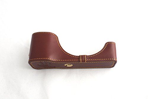 TP Handgemaakte Echt Lederen Half Camera Case Tas Cover voor Ricoh GR GR II Bruin Kleur