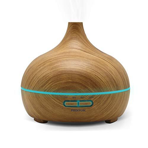 PRIXTON - Luchtbevochtiger/Diffuser Etherische oliën geldig voor Aromatherapie, 300 ml Tank, LED Nachtlicht, Timer 1-3-6 h, Luchtverfrisser, Luchtbevochtiger, Aromaverspreider/Hidra H5W