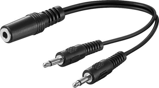 Goobay Jack Splitter - 3.5mm Jack (m) Mono to 3.5mm Jack (v) Stereo - 0.2m - 10-Pack