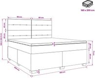 vidaXL Boxspringbed met matras, zwart, 160 x 200 cm, fluweel