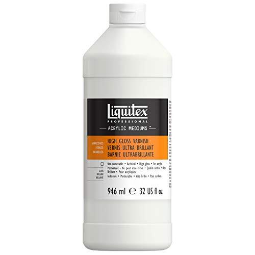 Liquitex 126632 Professional hoogglanzende vernis voor olie- en acrylverf, zeer elastisch, universeel inzetbare sluitvernis in archiefkwaliteit - 946 ml fles, transparant