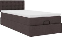 vidaXL Bed met matras, 90x200 cm, stof, donkerbruin