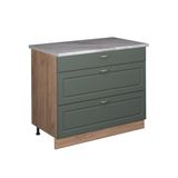 Vicco Keukenonderkast Fame-Line, Groen-Goud Landhuis/Goudkleurig Eiken, 100 cm, WB Marmer