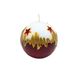 Elegante bolkaars, tafelkaars, decoratieve kaars, waskaarsen met kerstmotief, kerstkaars als bol, 8 cm kerstster, in wit, rood en goud.