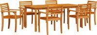 vidaXL Eettafel Set Bruin Massief Acacia Hout
