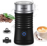 Bol Mousseur à lait électrique 240 ml - Bouton 4-en-1 One Touch pour Latte Art, contrôle de température silencieux et nettoyage facile - Noir