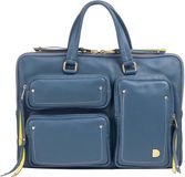 DuDu Aktentas Leder 36 cm Laptopvak - 34cm (14 duim) - denim blue