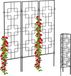 Relaxdays Klimplantenrek metaal - set van 3 - 122 x 30,5 cm - Zwart
