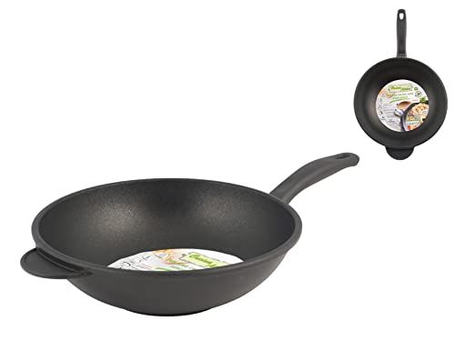 H Wok fusione antiaderente extra chef 1 manico bakelite cm28